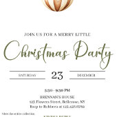 Elegant Olive Beige Minimalist Christmas Party Kaart