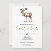 Elegant Olive Beige Minimalist Christmas Party Kaart (Voorkant)
