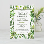 Elegant Olive Boho Garden Bridal Shower Kaart (Staand voorkant)