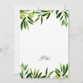 Elegant Olive Boho Garden Bridal Shower Kaart (Achterkant)