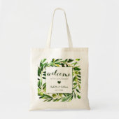 Elegant Olive Boho Garden Weddenschap Welkom Favor Tote Bag (Voorkant)