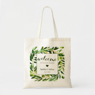 Elegant Olive Boho Garden Weddenschap Welkom Favor Tote Bag
