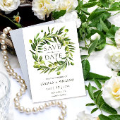 Elegant Olive Boho Save the Date Wedding Card