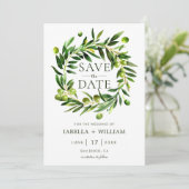 Elegant Olive Boho Save the Date Wedding Card (Staand voorkant)
