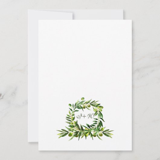 Elegant Olive Boho Save the Date Wedding Card (Achterkant)