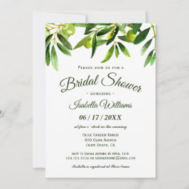 Elegant Olive Boho Summer Bridal Shower Kaart