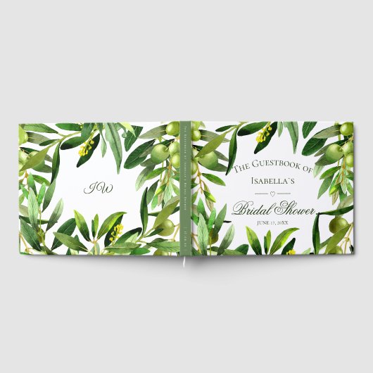 Elegant Olive Boho Summer Garden Vrijgezellenfeest Gastenboek (Volledig)