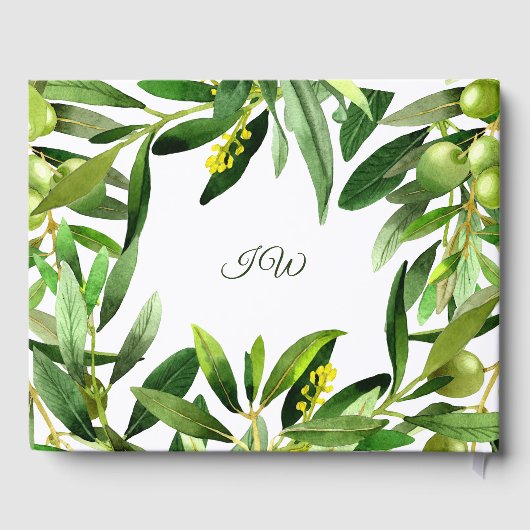 Elegant Olive Boho Summer Garden Vrijgezellenfeest Gastenboek (Achterkant)