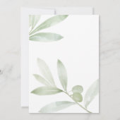 Elegant Olive Branch Bridal Shower Invitation Kaart (Achterkant)