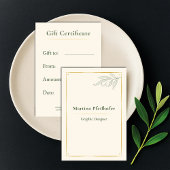 Elegant Olive Branch Cadeaubon