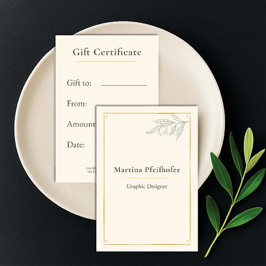Elegant Olive Branch Cadeaubon