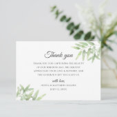 Elegant Olive Branch. Eenvoudige bruiloft Dank u Kaart (Staand voorkant)