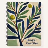 Elegant Olive Branch Personalized Recipe Book Notitieboek (Voorkant)