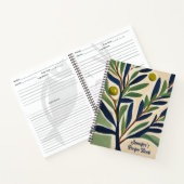Elegant Olive Branch Personalized Recipe Book Notitieboek (Binnen)