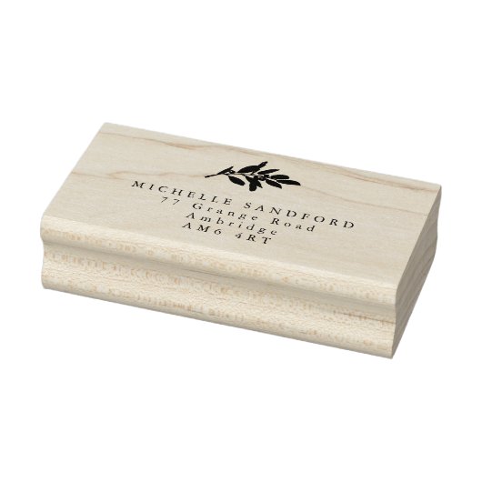 Elegant Olive Branch Return-adres Rubberstempel (Stempel)