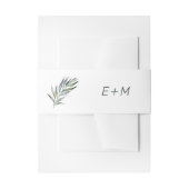 Elegant Olive Branch Sage Invitation Belly Band Uitnodigingen Wikkel (Voorkant Voorbeeld)