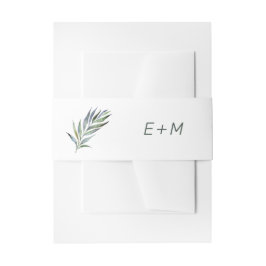 Elegant Olive Branch Sage Invitation Belly Band Uitnodigingen Wikkel