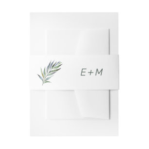 Elegant Olive Branch Sage Invitation Belly Band Uitnodigingen Wikkel