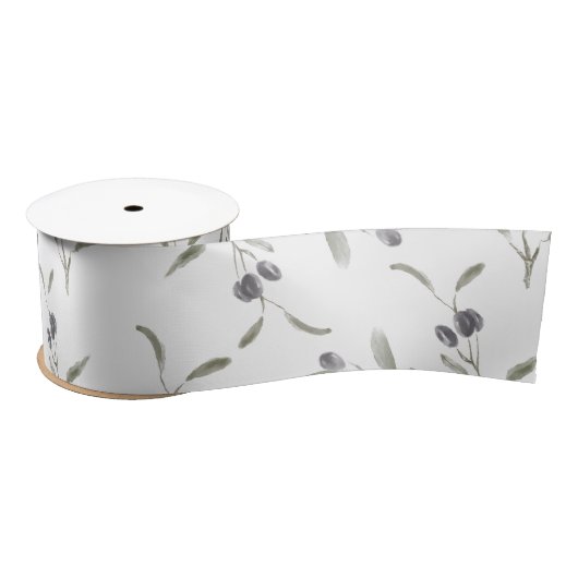 Elegant Olive Branch Satijnen Lint (Spoel)