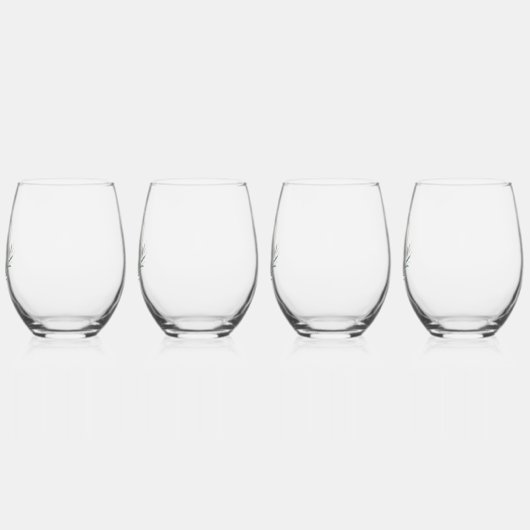 Elegant Olive Branch Shield met Monogram Wijnglas Zonder Voet (Links)