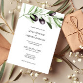 Elegant Olive Branch Wedding Invitation Kaart