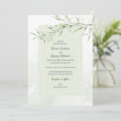 Elegant Olive Branch Wedding Invitation Kaart (Staand voorkant)