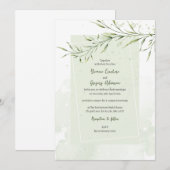 Elegant Olive Branch Wedding Invitation Kaart (Voorkant / Achterkant)