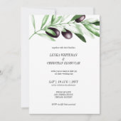 Elegant Olive Branch Wedding Invitation Kaart (Voorkant)