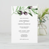 Elegant Olive Branch Wedding Invitation Kaart (Staand voorkant)
