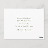 Elegant Olive Branch. Zal je mijn bruidmaid zijn? Briefkaart (Achterkant)