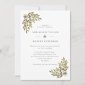 Elegant Olive Branches Wedding Kaart (Voorkant)