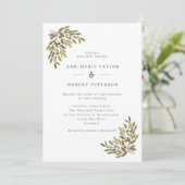Elegant Olive Branches Wedding Kaart (Staand voorkant)