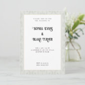 Elegant Olive Damask Traditional White Wedding Kaart (Staand voorkant)