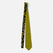Elegant olive green and black leopard Print Stropdas (Achterkant)