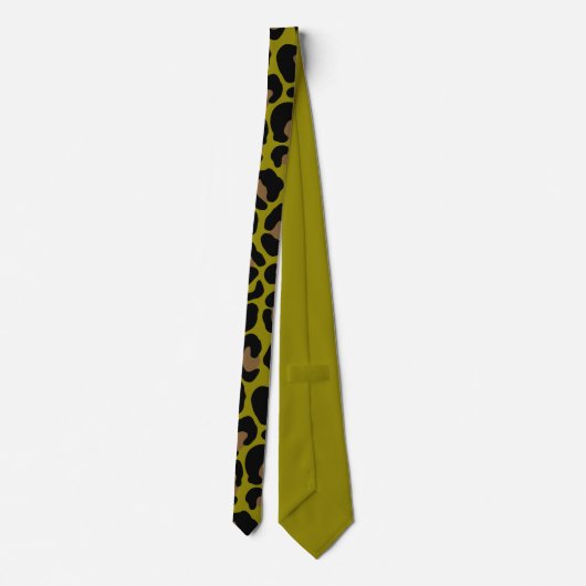 Elegant olive green and black leopard Print Stropdas (Achterkant)