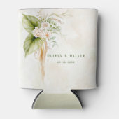 Elegant Olive Green and Gold Wedding Custom Blikjeskoeler (Voorkant)