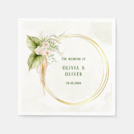 Elegant Olive Green and Gold Wedding Servet