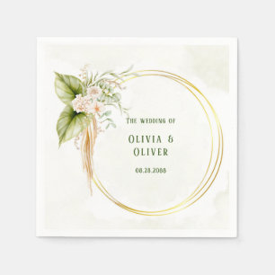 Elegant Olive Green and Gold Wedding Servet