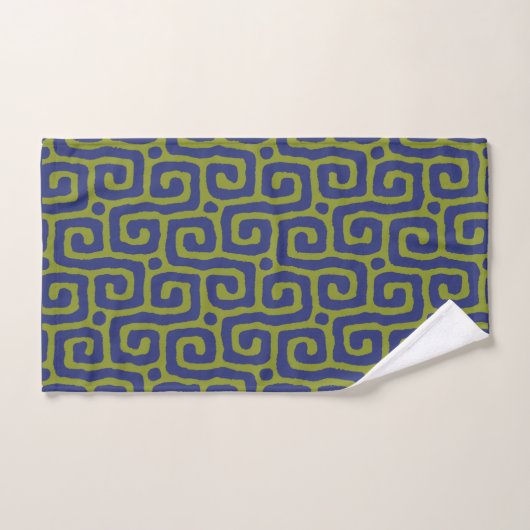 Elegant Olive Green &blue Abstract Pattern Bad Handdoek (Handdoek)