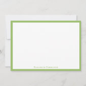 Elegant Olive Green Border Flat Note Card Notitiekaartje (Voorkant)