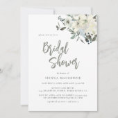 Elegant Olive Green Delicate Floral Bridal Shower Kaart (Voorkant)