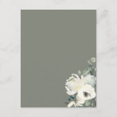 Elegant Olive Green Floral Wedding Enclosure Card Informatiekaartje (Achterkant)