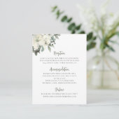 Elegant Olive Green Floral Wedding Enclosure Card Informatiekaartje (Staand voorkant)