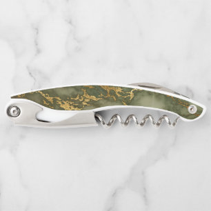 Elegant Olive Green Gold Marble Texture Kurkentrekker