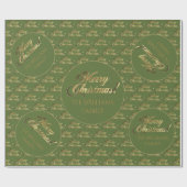 Elegant Olive Green Gold Script Cadeaupapier (Vlak)