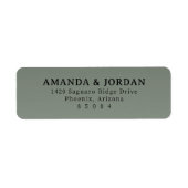 Elegant Olive Green Minimalist Etiket (Voorkant)
