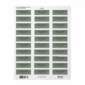 Elegant Olive Green Minimalist Etiket (Full Sheet)