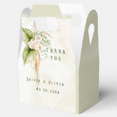 Elegant Olive Green Tropical Floral Wedding Bedankdoosjes (Geopend)