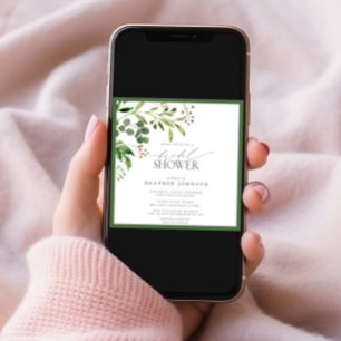 Elegant Olive Green Waterverf Vrijgezellenfeest Kaart