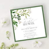 Elegant Olive Green Waterverf Vrijgezellenfeest Kaart